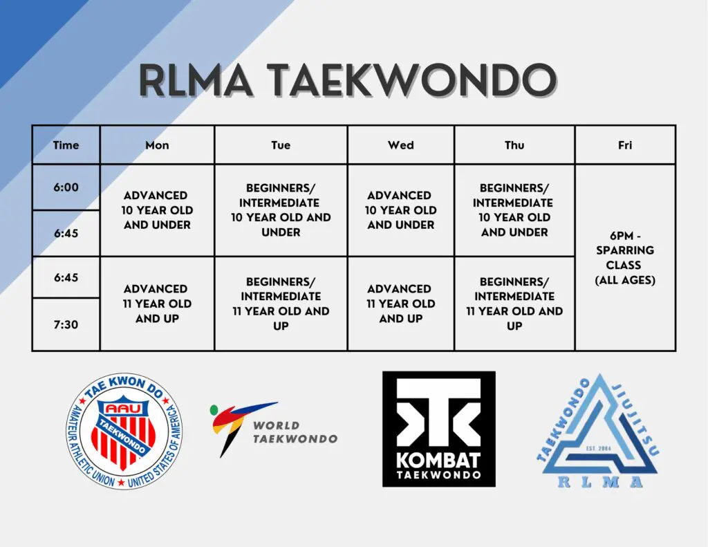 rlma tkd schedule